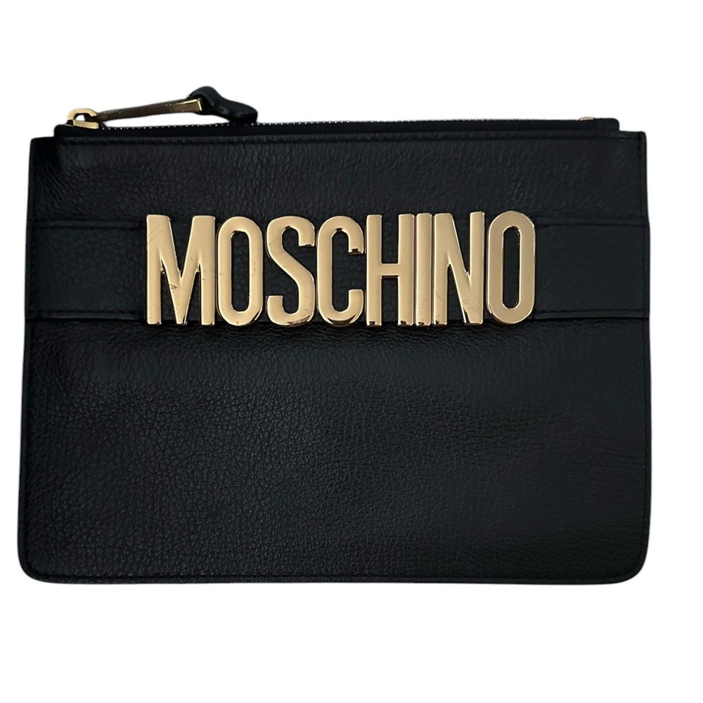 Moschino small leather clutch